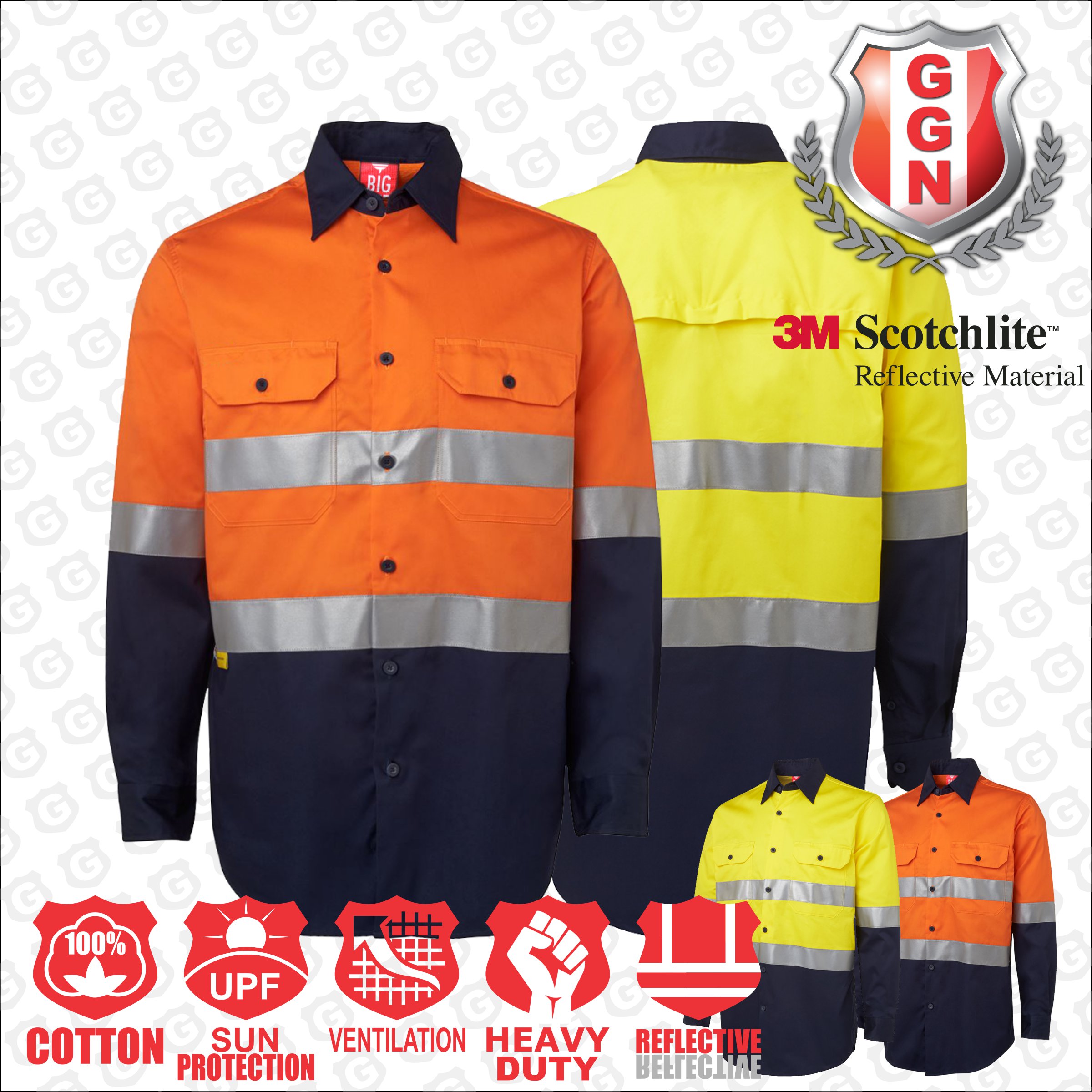 100 cotton high visibility shirts